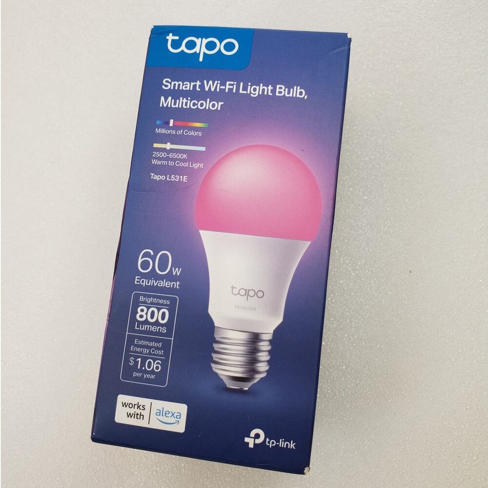 TP-Link Tapo Smart Wi-Fi Light Bulb, Multicolor (Model Tapo L531E)